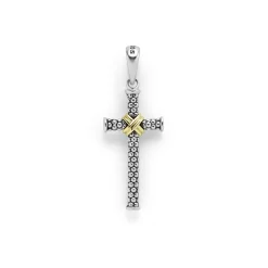 Sale Two-Tone Caviar Beaded X Cross Amulet Amulets