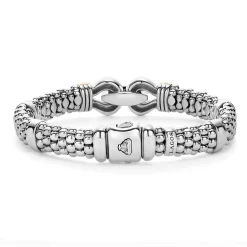 Store Two-Tone Caviar Buckle Bracelet | 9Mm Two-Tone