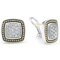 Online Two-Tone Caviar Diamond Stud Earrings Two-Tone