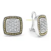 Outlet Two-Tone Caviar Diamond Stud Earrings Diamonds