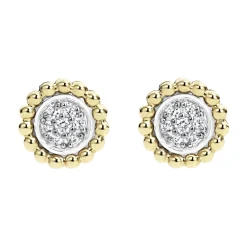Sale Two-Tone Caviar Diamond Stud Earrings Caviar Earrings
