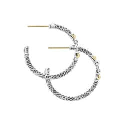 New Two-Tone Caviar Hoop Earrings Two-Tone