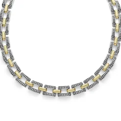 New Two-Tone Caviar Link Necklace Two-Tone