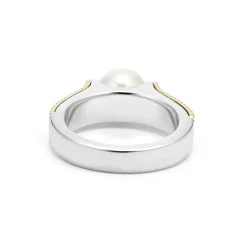 Outlet Two-Tone Caviar Pearl Ring Pearl