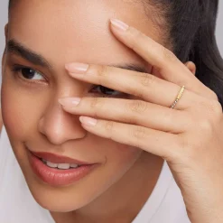 New Two-Tone Caviar Stacking Ring Caviar Rings