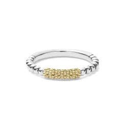 New Two-Tone Caviar Stacking Ring Caviar Rings