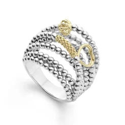 Online Two-Tone Caviar Statement Ring Two-Tone