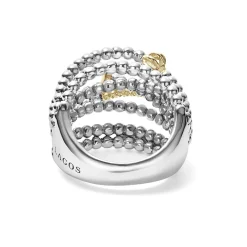 Online Two-Tone Caviar Statement Ring Two-Tone
