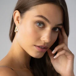 Sale Two-Tone Caviar X Diamond Hoop Earrings Two-Tone