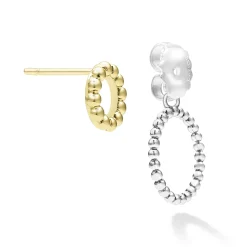 Store Two-Tone Circle Drop Earrings Stud Earrings