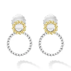 New Two-Tone Circle Drop Earrings Two-Tone