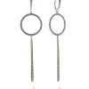 Fashion Two-Tone Circle Linear Drop Earrings Two-Tone