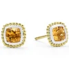 Fashion Two-Tone Citrine Stud Earrings Gemstones