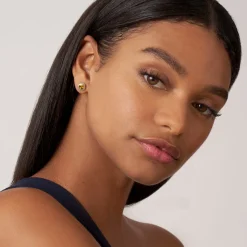 Fashion Two-Tone Citrine Stud Earrings Gemstones