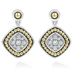 Best Sale Two-Tone Diamond Drop Earrings Diamonds