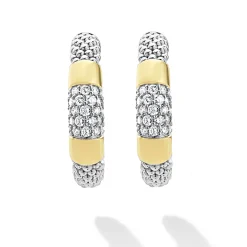 Shop Two-Tone Diamond Hoop Earrings Hoop Earrings
