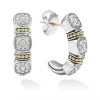 Shop Two-Tone Diamond Hoop Earrings Diamonds