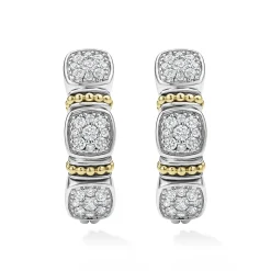 Shop Two-Tone Diamond Hoop Earrings Diamonds