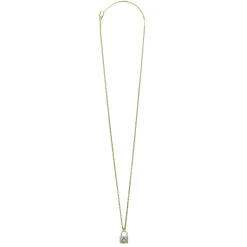 Shop Two-Tone Diamond Lock Necklace Two-Tone