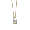 Best Two-Tone Diamond Lock Necklace Diamonds