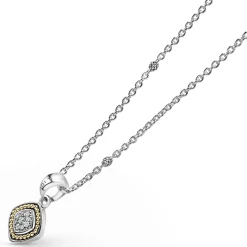 Fashion Two-Tone Diamond Pendant Necklace Two-Tone