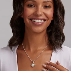 Cheap Two-Tone Diamond Pendant Necklace Diamonds