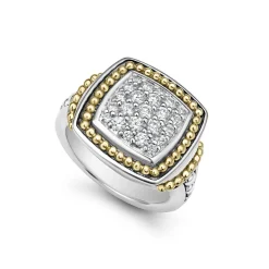 Sale Two-Tone Diamond Square Ring Two-Tone