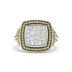 Best Sale Two-Tone Diamond Square Ring Diamonds