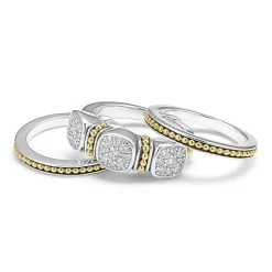 Sale Two-Tone Diamond Stacking Rings Two-Tone