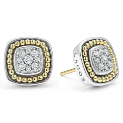 Online Two-Tone Diamond Stud Earrings Diamonds