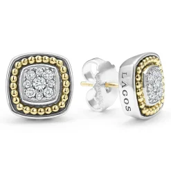 Online Two-Tone Diamond Stud Earrings Diamonds