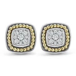 Online Two-Tone Diamond Stud Earrings Diamonds