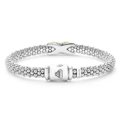 Store Two-Tone Diamond X Caviar Bracelet | 6Mm Two-Tone