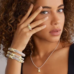 Flash Sale Two-Tone Diamond X Caviar Bracelet | 9Mm Diamonds