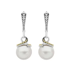 Best Sale Two-Tone Drop Pearl Earrings Pearl