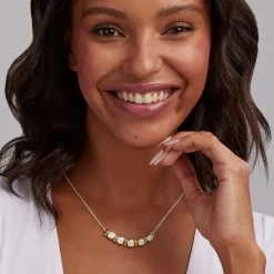 Cheap Two-Tone Five Station Diamond Necklace Diamonds