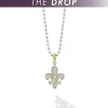 Fashion Two-Tone Fleur De Lis Diamond Pendant Necklace Pendant Necklaces