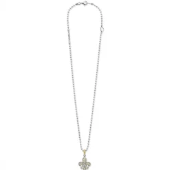 Fashion Two-Tone Fleur De Lis Diamond Pendant Necklace Pendant Necklaces