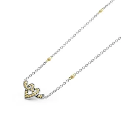 Sale Two-Tone Heart Chain Necklace Two-Tone