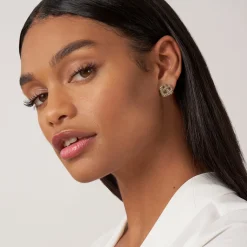 Best Two-Tone Heart Stud Earrings Two-Tone