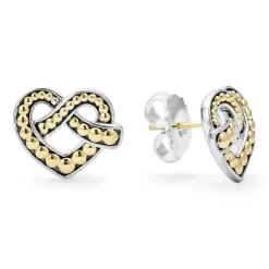 Best Two-Tone Heart Stud Earrings Two-Tone