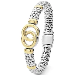 Shop Two-Tone Interlocking Caviar Bracelet | 9Mm Two-Tone