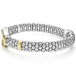 Shop Two-Tone Interlocking Caviar Bracelet | 9Mm Two-Tone