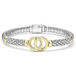 Flash Sale Two-Tone Interlocking Caviar Bracelet | 6Mm Two-Tone