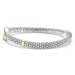 Flash Sale Two-Tone Interlocking Caviar Bracelet | 6Mm Two-Tone