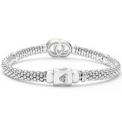 Sale Two-Tone Interlocking Diamond Caviar Bracelet | 6Mm Caviar Bracelets