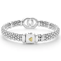 Best Two-Tone Interlocking Diamond Caviar Bracelet | 9Mm Two-Tone