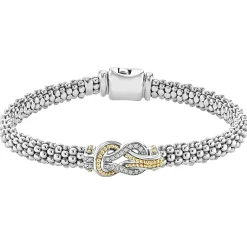 Flash Sale Two-Tone Knot Caviar Diamond Bracelet | 6Mm Two-Tone