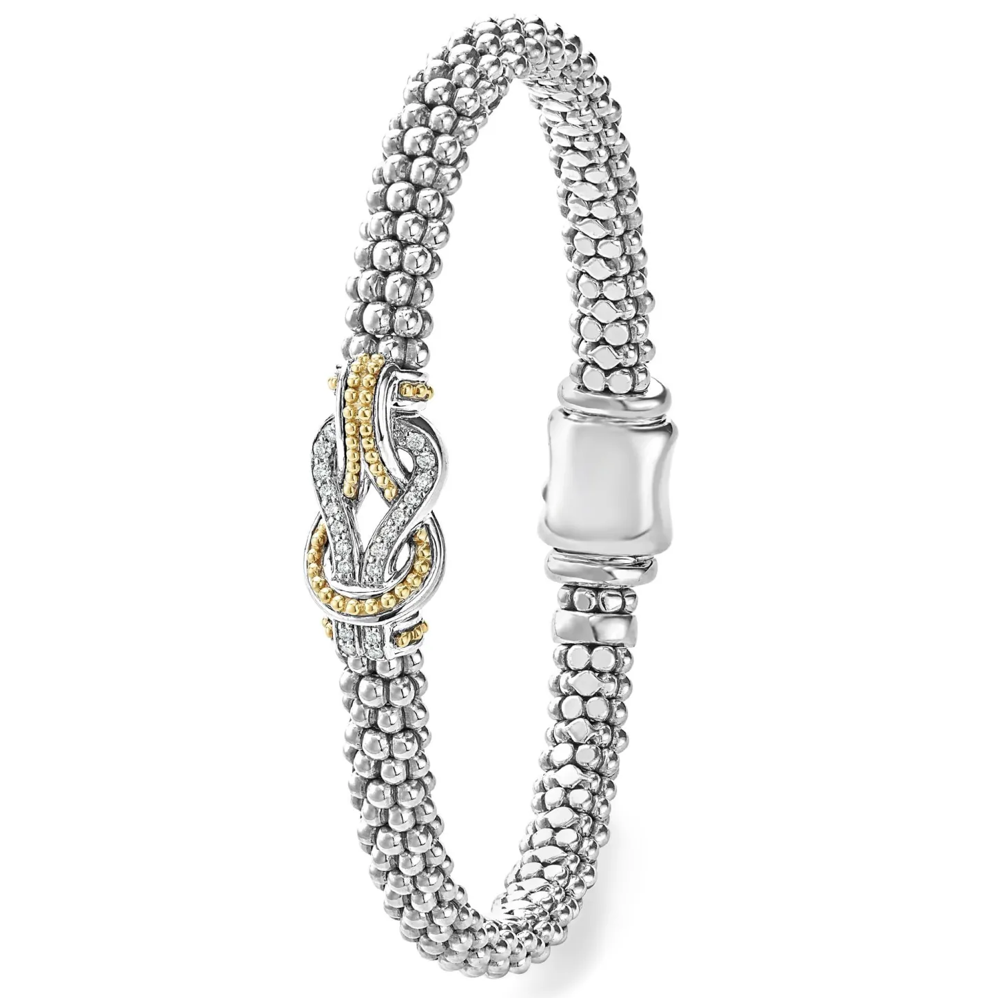 Flash Sale Two-Tone Knot Caviar Diamond Bracelet | 6Mm Two-Tone