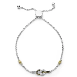 Store Two-Tone Knot Diamond Bolo Bracelet Diamonds